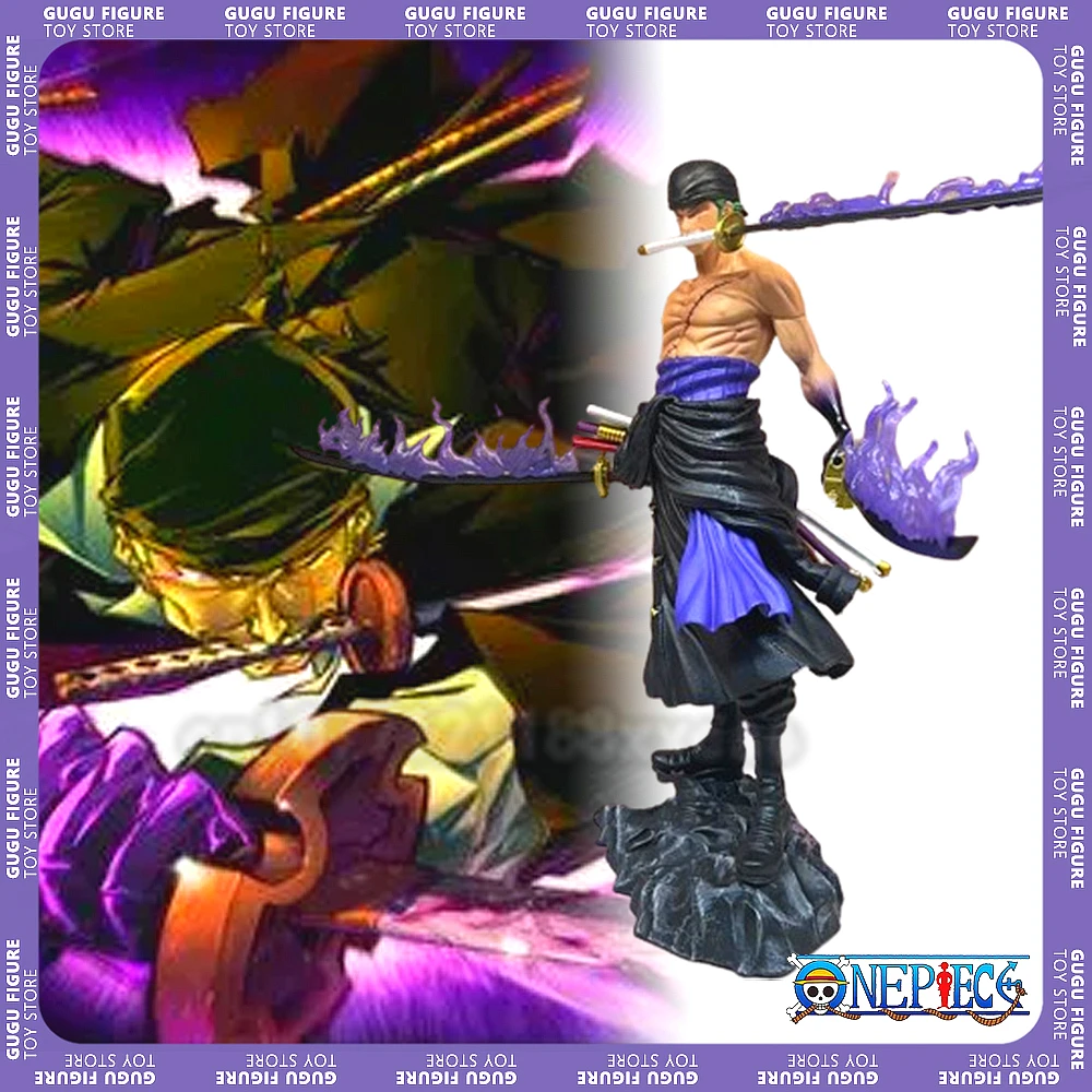 40cm Anime One Piece Figures Roronoa Zoro Figure Zoro Action Figure Nine Knives Flow Statue Santoryu Pvc Models Ornament Gifts