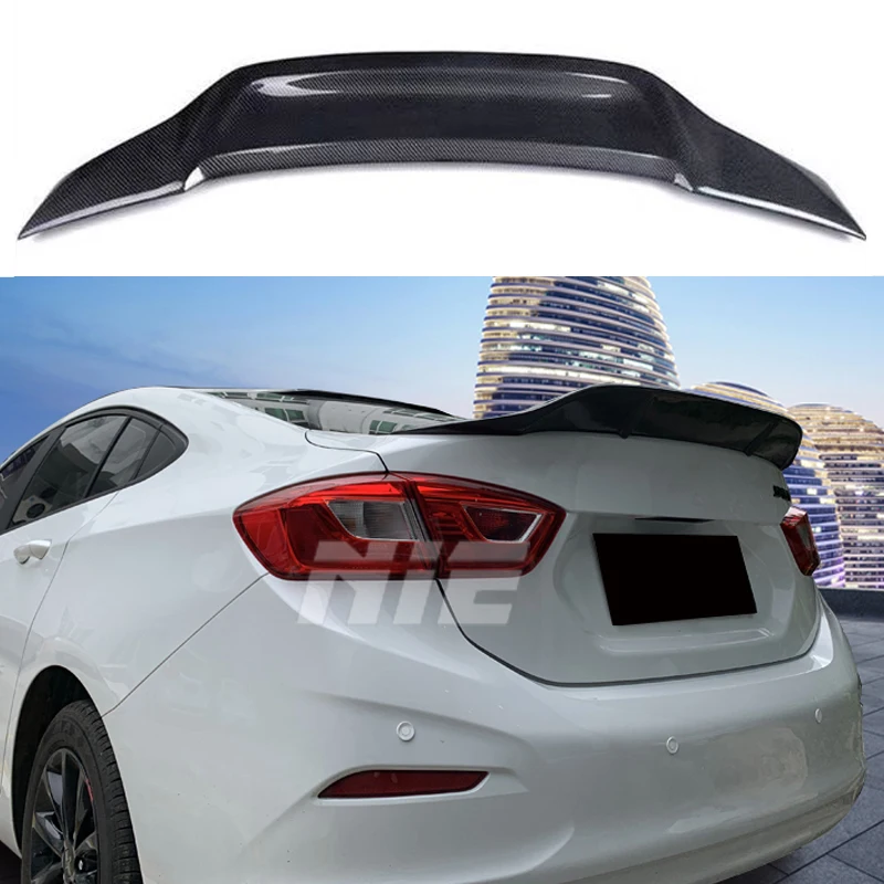 Car-Styling R Style Luster Carbon Fiber/FRP Rear Trunk Spoiler Wing Fit For Chevrolet Cruze 2017 2018 2019