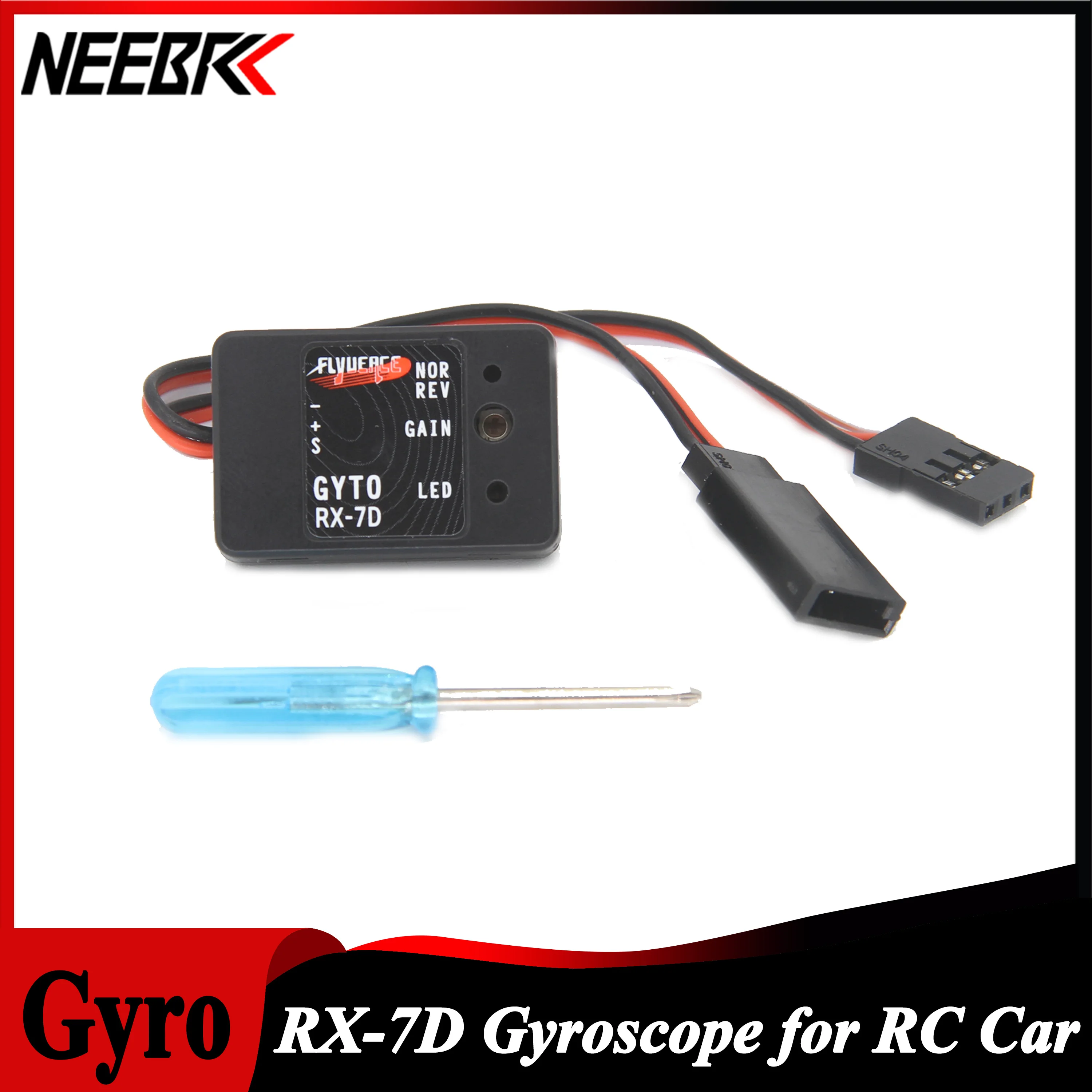 NEEBRC RX-7D Mini Giroscopio DC 4.8-7.4V Giroscopio per RC Auto Drift Racing Vehicle Barca Trasmettitore ricevitore universale digitale/analogico