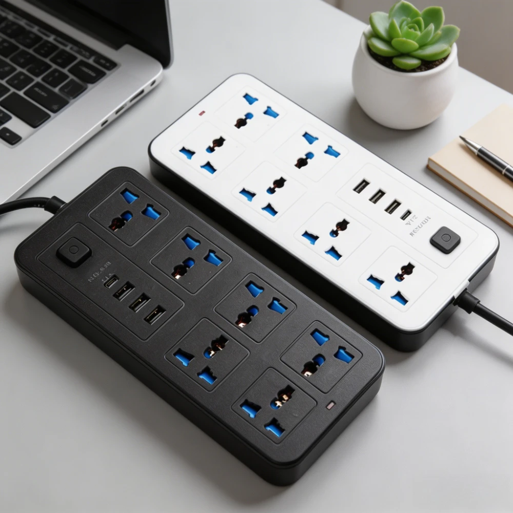 Universal Plug Multi Tap Power Socket USB Type C Socket Power Strip with 2M Extension Cable AC Outlet Electrical Socket EU/US/UK
