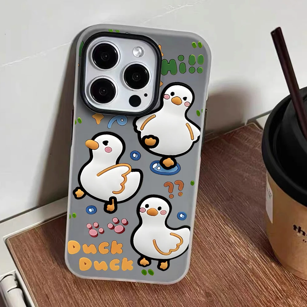 für iPhone 17 16 14 15 11 12 13 Pro Max 7 8 15 16 Plus 17 Air Hüllen Niedliche Cartoon-Enten TPU Handyhülle Stoßfeste Silikonhülle – Detail 6