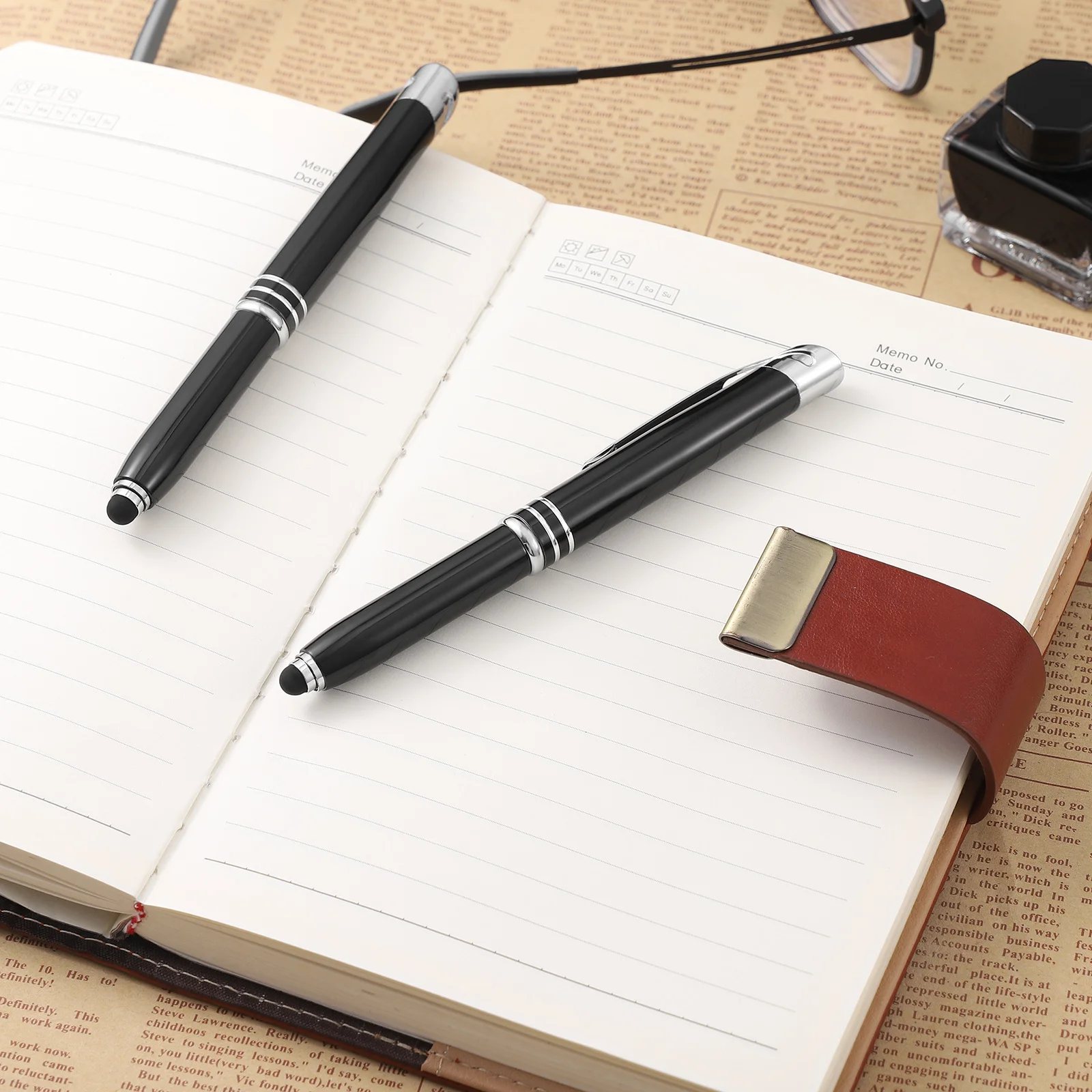 

2Pcs Creative LED Ballpoint Pens Pen for Night Writing Office School Student Journaling Supplies Smooth Tip