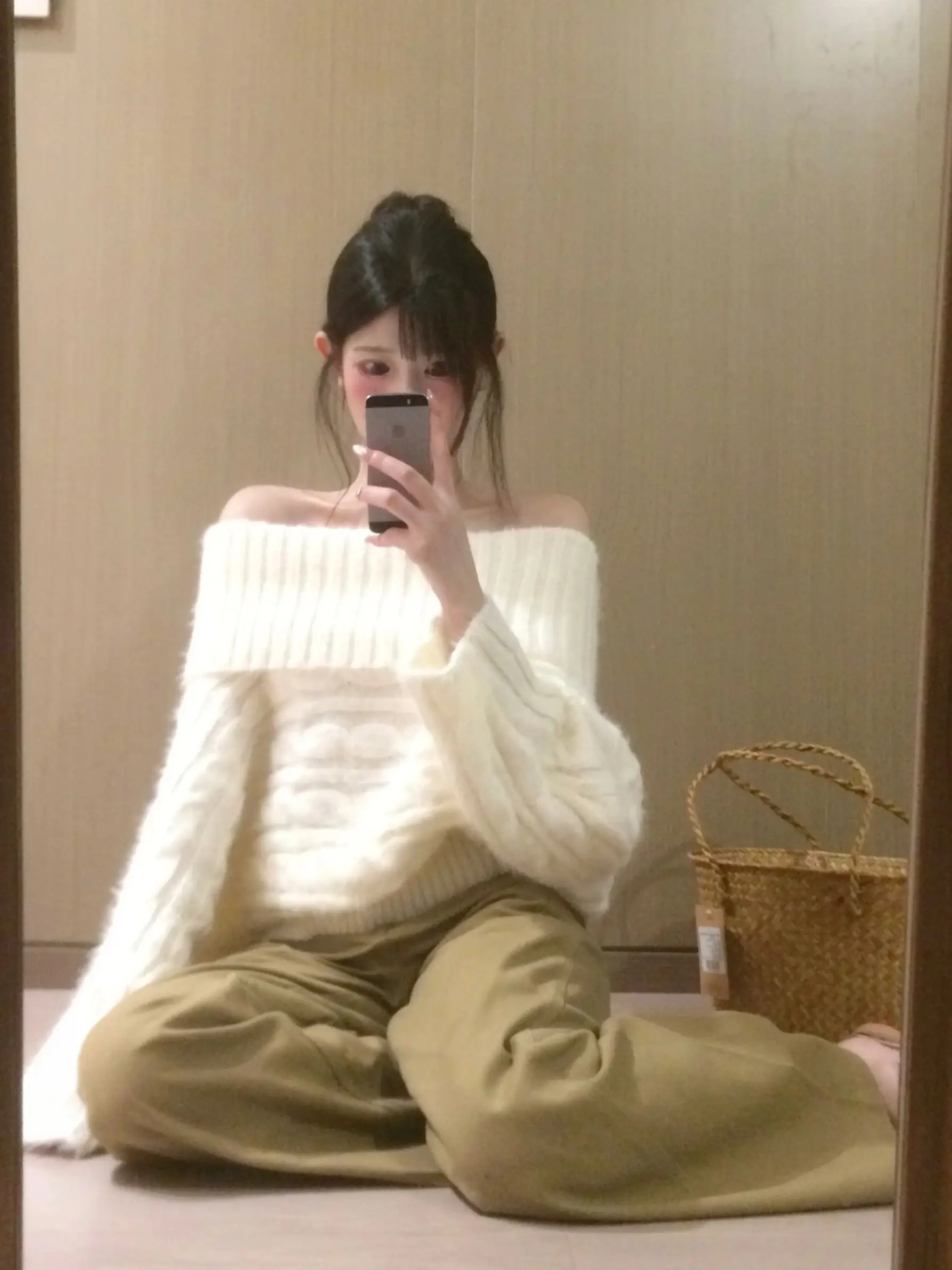 

Корейский свободный вязаный свитер, женский длинный свек из смеси хлопка, осенне-зимний модный повседневный топ