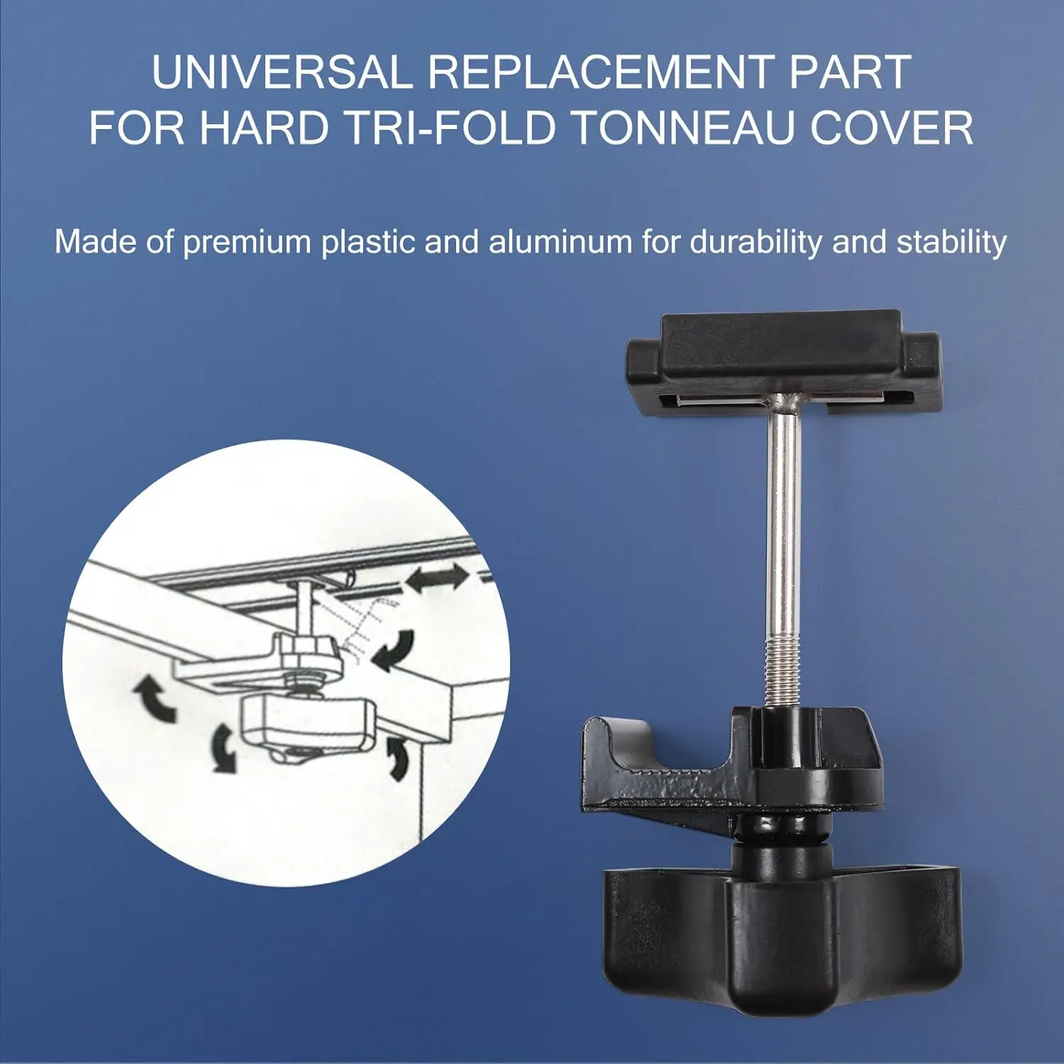 Universal Replacement and Accessories Part Kit for Hard fold Truck Bed Cover Include T-Bolt and Tonneau Cover Clamp, Rear Clamp