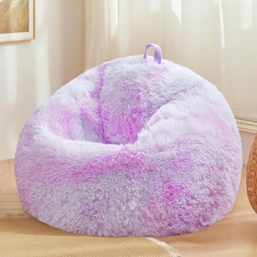 

Чехлы на стулья Tie Dye Purple из искусственного меха без наполнителя Ультра удобный лохматый чехол Tie Dye Фиолетовый чехол на фасоль для декора спальни и