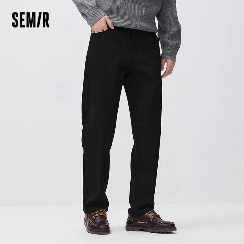 Semir Men Denim Jeans Regular Fit Straight Leg Minimal Design 2026 New Winter Daily Wear Urban Casual Style Everyday Wardrobe