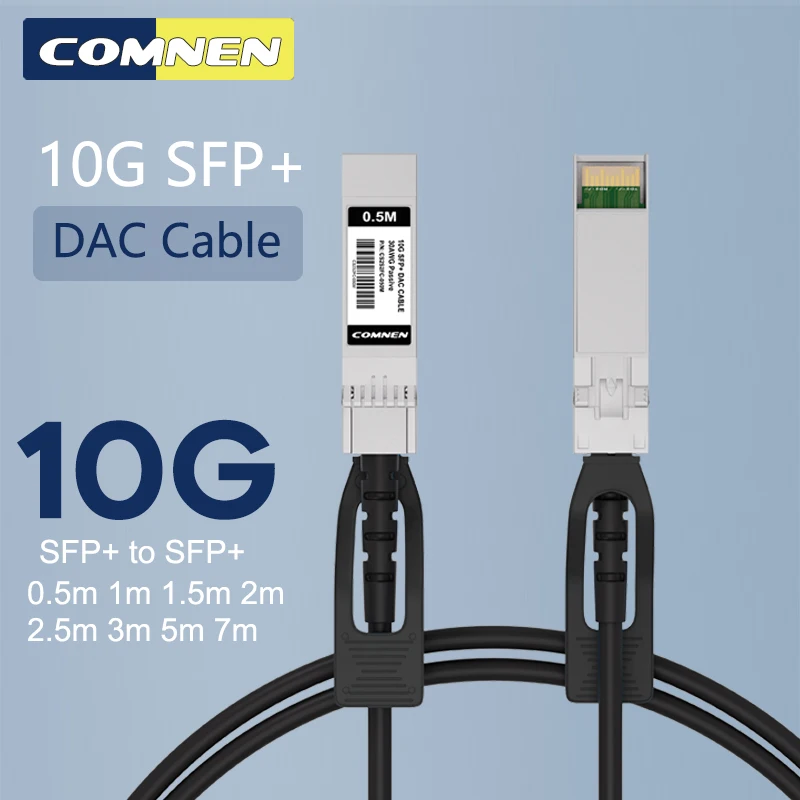 

Кабель COMNEN 10G SFP + Twinax DAC, медный (DAC) Пассивный кабель прямого подключения, 0,5-7 м для Intel,Huawei,MikroTik ZTE IBM Switch