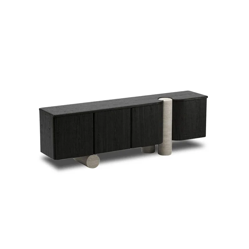 Solid wood sideboards, elegant living room or kitchen storage sideboards with marble feet