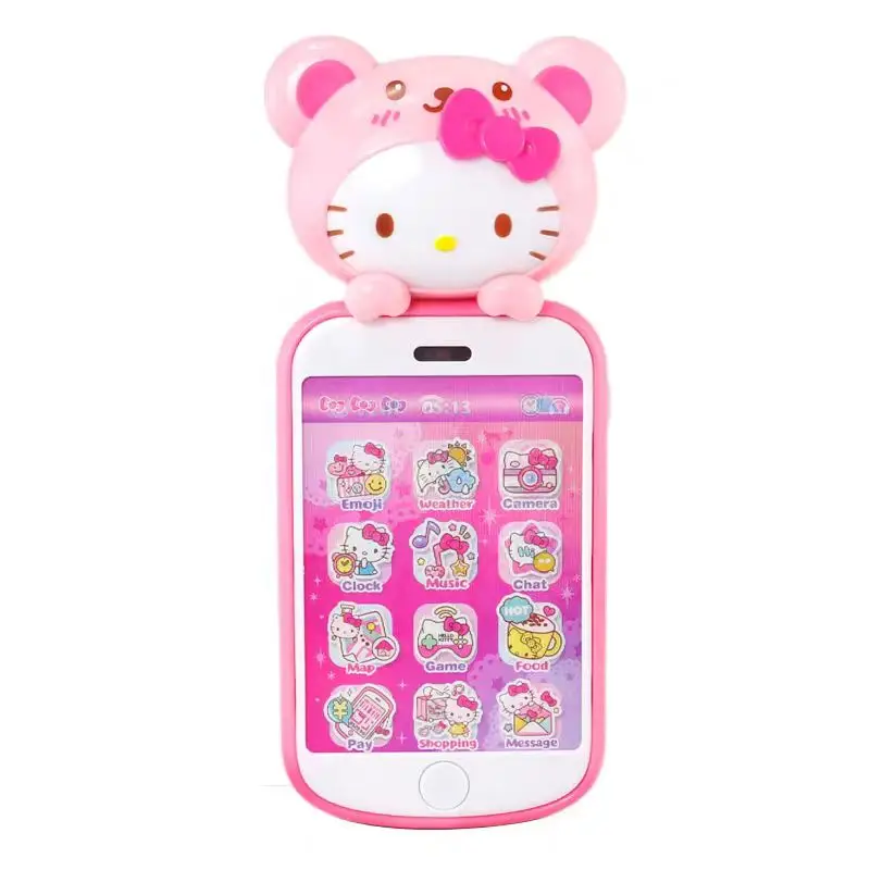 مرحبا كيتي الأزياء لمس الهاتف KT50117 محاكاة الصوت والضوء الموسيقى لعبة فتاة اللعب لعبة المنزل هدية