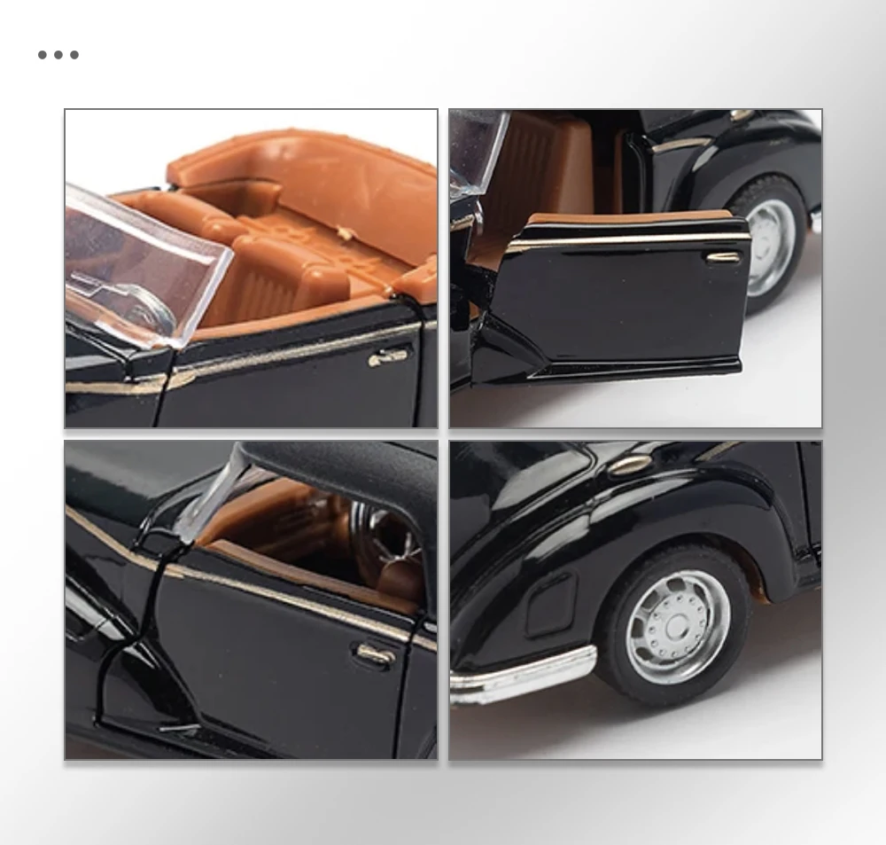 1:36 liga diecast benzs vintage cabriolet modelo de carro clássico puxar para trás carro em miniatura réplica para coleção presente para criança