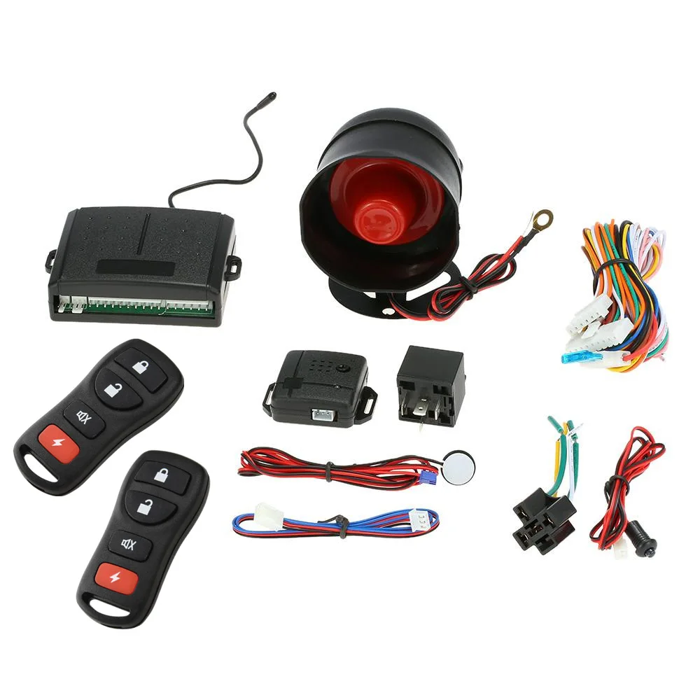 12V Car Security Alarm Central Control Lock Vibration Alarm 80m Range Vehicle Anti-Theft Alarm System