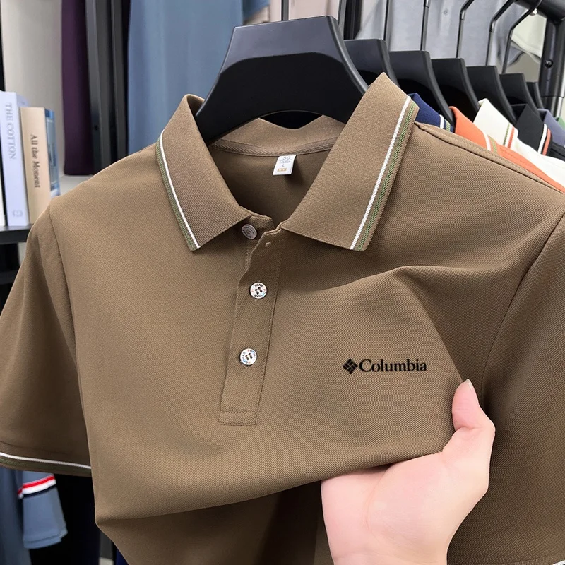 Nouveau Polo Homme Style Columbia 2026 – Séchage Rapide, Respirant, Manches Courtes, Idéal pour le Business, l'Été, les Loisirs et le Golf