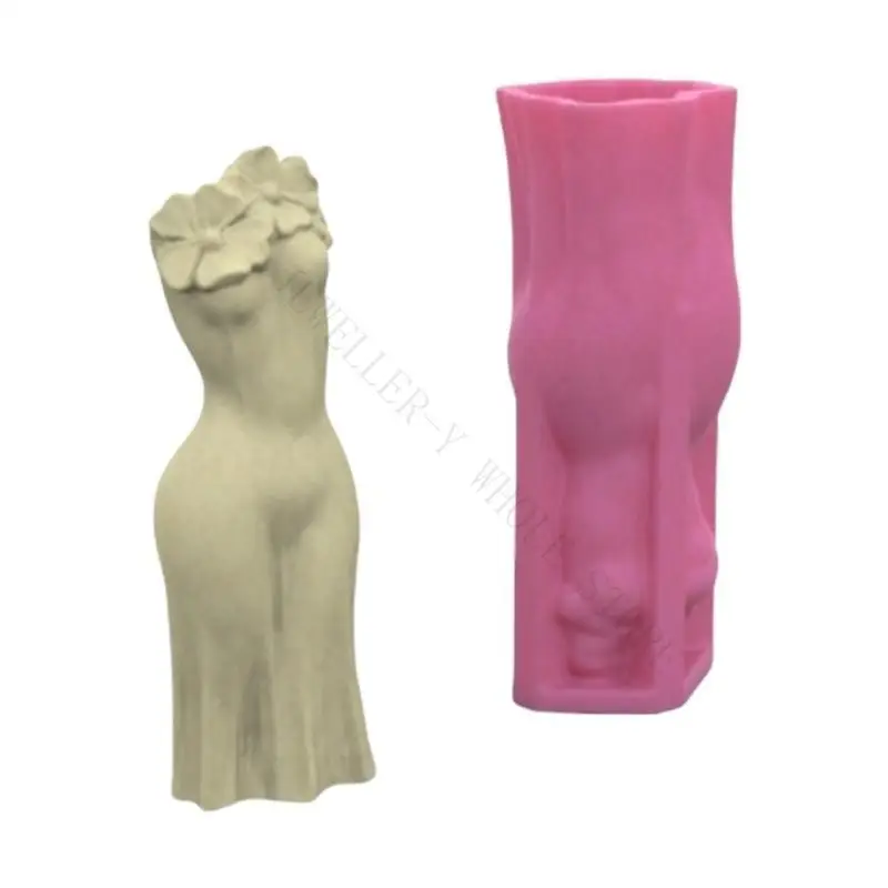 R7UF Planter Moulds Vase Molds Human Body Flowerpot Molds Epoxy Resin Mold Pen Storage Holder Molds for Craft