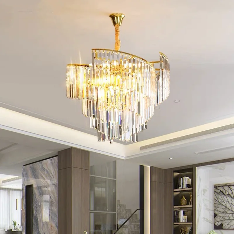 

Living room chandelier, light luxury crystal lamp, modern minimalist creative atmosphere, household dining room and bedroom lamp