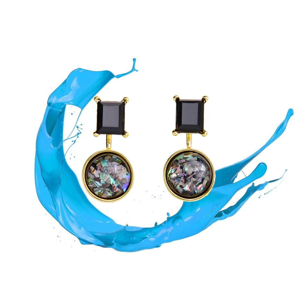

Colorful Pendant Earrings Alloy Geometric Stud Women Jewelry European and American