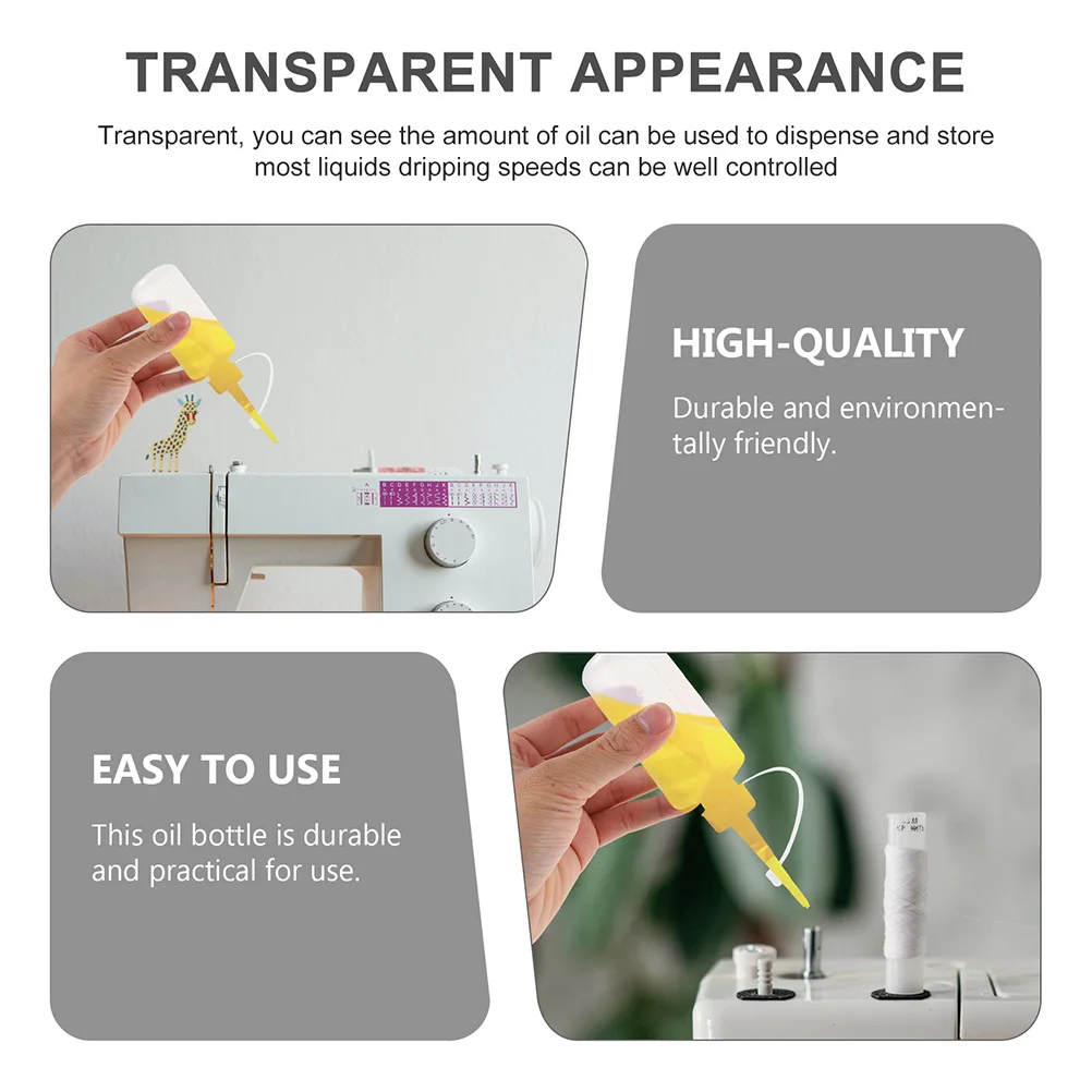 

8pcs Oil Dispenser Bottles Durable Transparent Plastic Container Leakproof Sewing Machine Oiler Refillable Liquid Glue Holder