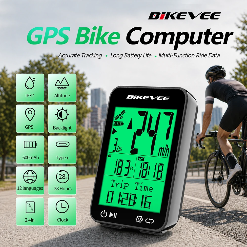 

12 Languages Multi-Language GPS Wireless Bicycle Computer Intelligent LCD Screen Bike Cycling Speedometer Odometer Tracker