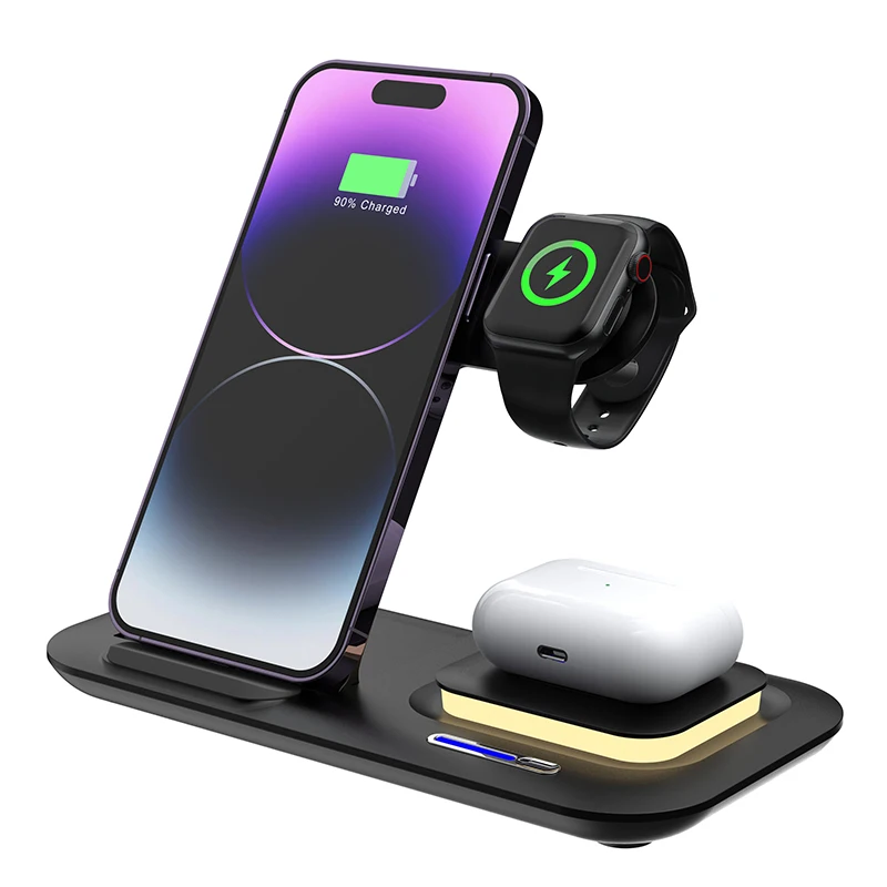 Magnetic Wireless Charger Multifunctional 5 in 1 Foldable for iPhone 15 14 13 12 pro max and AirPods 3/2/Pro and Apple Watch