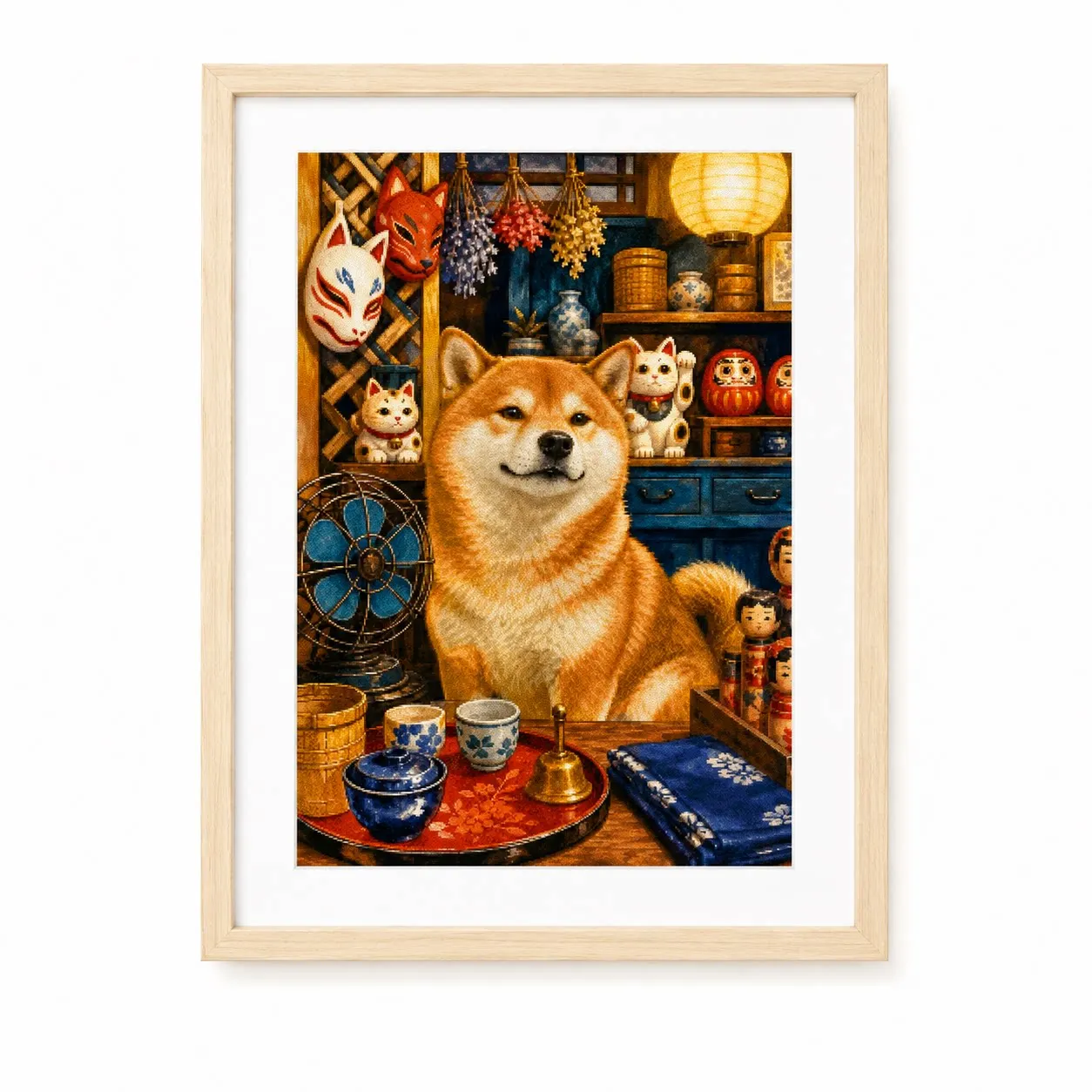 [ZZ9236-Retro Japanese Shiba Inu]11CT 14CT 16CT DIY Stamped Cross Stitch Kit with Printed Canvas and Cotton Threads Embroidery