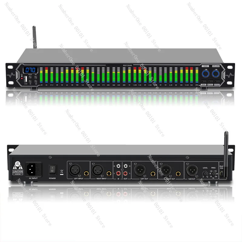 Professional 31-band digital equalizer for home KTV, stage, bar audio, EQ tuner, noise reduction audio adjuster