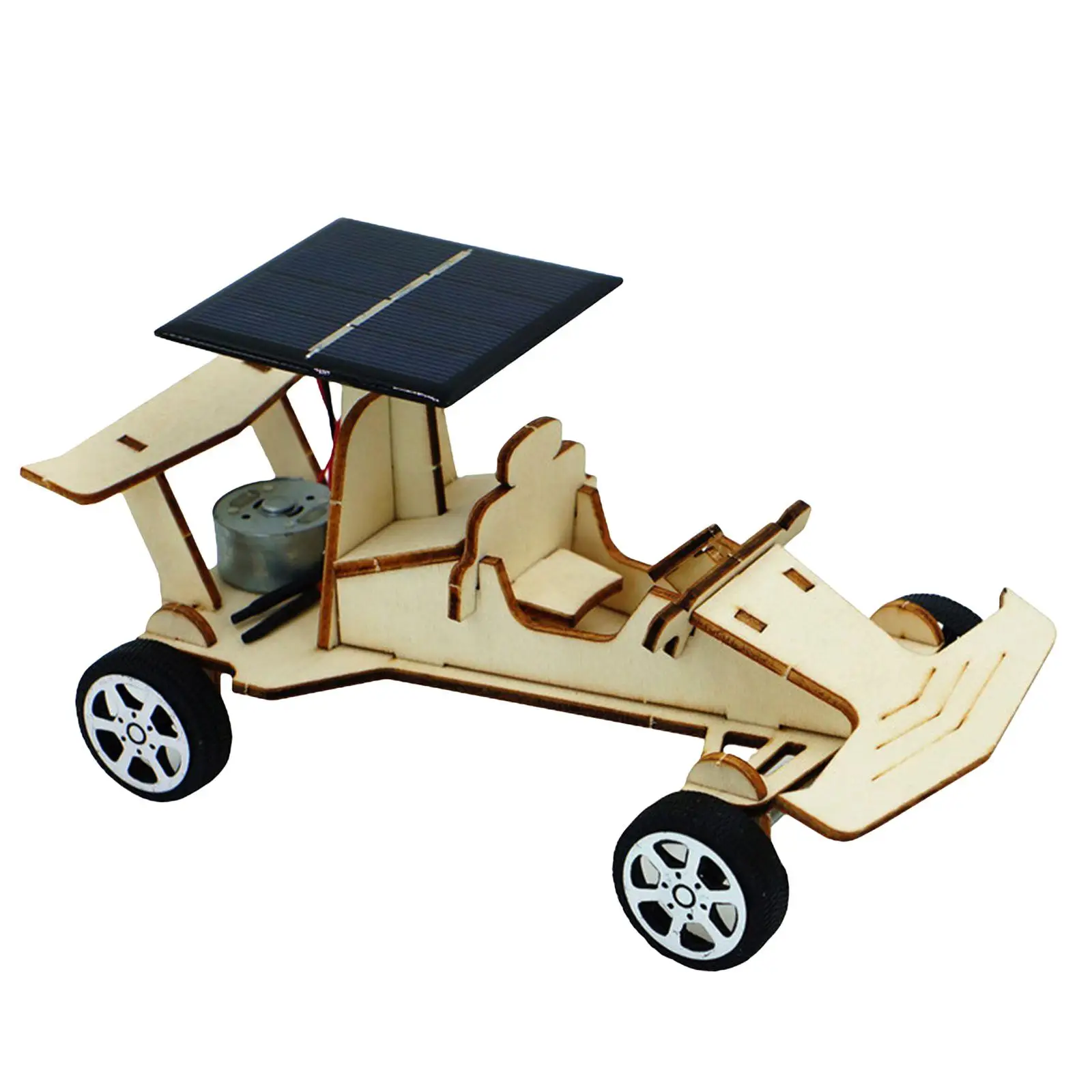 DIY Wooden Science Kit Solar Car Educational Intellectual Toy for Kids