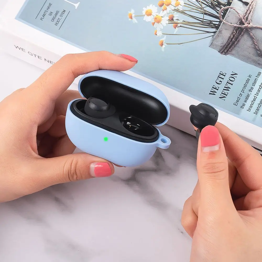 Candy Color Anti Lost Accessories Liquid Silicone Cover Soft Shell Bluetooth Earphone Protective Case For Redmi Buds 3 Lite