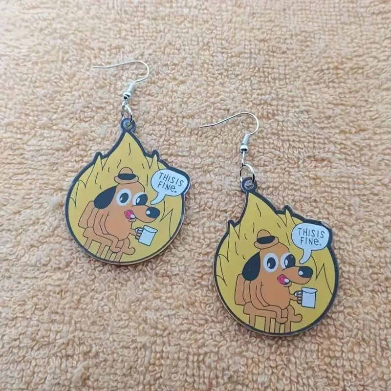 10pcs acrylic cartoon dog earrings, women's earrings, the best choice for gifts