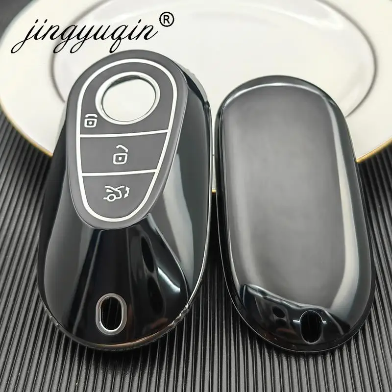 jingyuqin 100X Soft TPU Car Key Case Cover For Mercedes Benz C S Class W223 W206 S350L S400L S450L S500L Protector Message Color