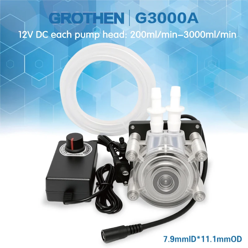 Регулируемый перистальтический насос 50-500 мл/мин (0,13-0,13 галлонов в час) с адаптером питания 100–240 В — вращающаяся система для аквариума/лаборатории Water Transf