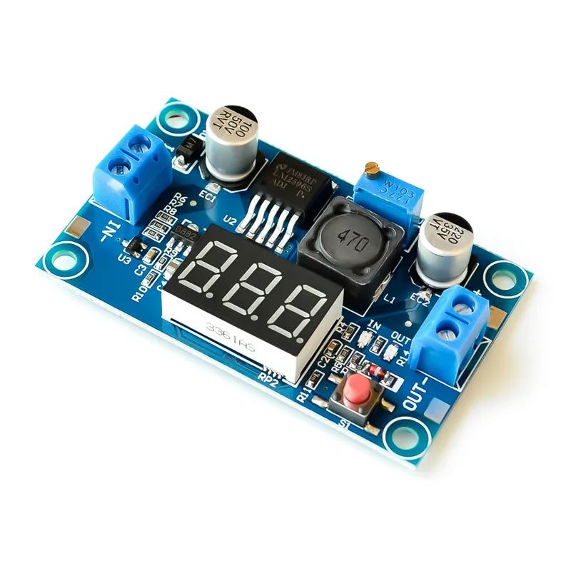 

1/2~50/100Pcs LM2596 DC-DC Adjustable Step-Down Module With Digital Voltmeter LM2596S Regulated Power Supply