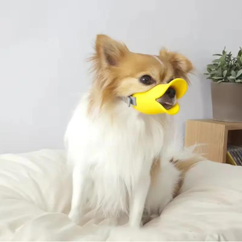 Atmungsaktiver Silikon-Entenschnabel-Hundemaulkorb, verstellbar, gegen Beißen, Bellen und Fressen, Haustier-Mundmaske, Hundezubehör für Outdoor-Wanderungen – Detail 5