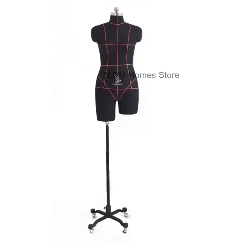 Cotton Cover Professional Level Sewing Mannequin PVC Body Can Be Pined Half-body Woman Dressmaker Mannequins Matel Base