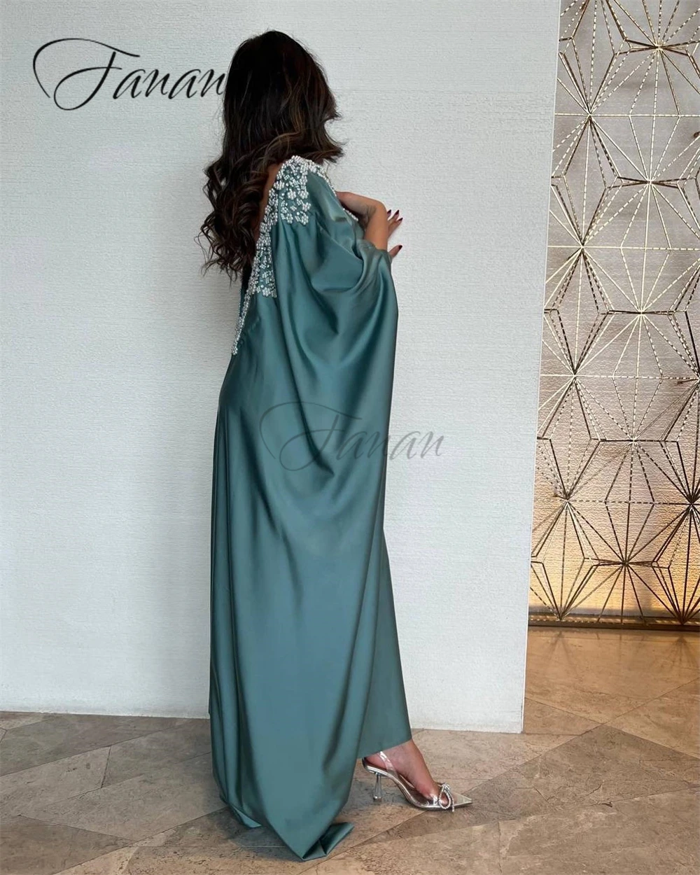 Customized Ankle-Length O-Neck Lace Evening Dresses for Women Muslim Clothing Straight Temperament Prom Gown فساتين السهرة 2023 