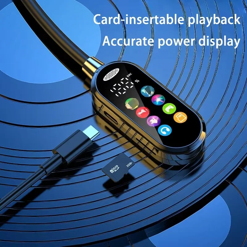 بلوتوث 5.4 سماعة معلقة للرقبة شاشة LED HiFi صوت سماعات أذن لاسلكية سماعات ألعاب رياضية بشريط حول الرقبة