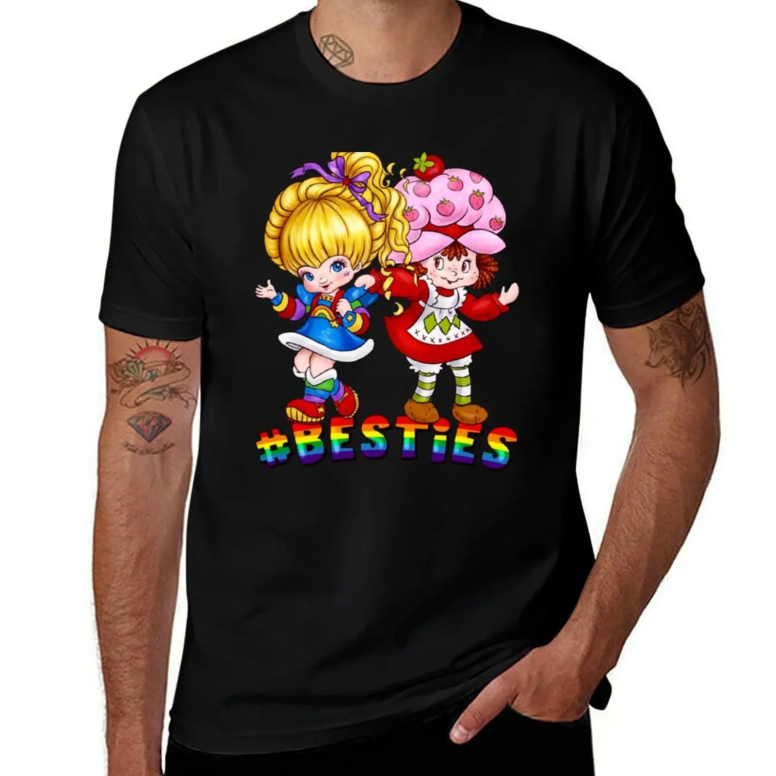 Besties Robot Brite T-Shirt Casual Streetwear Short Sleeve Tee T-Shirt