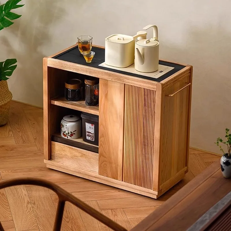 mobile tea table boiling water cabinet small tea table log wind small apartment integrated cabinet dining side cabinet