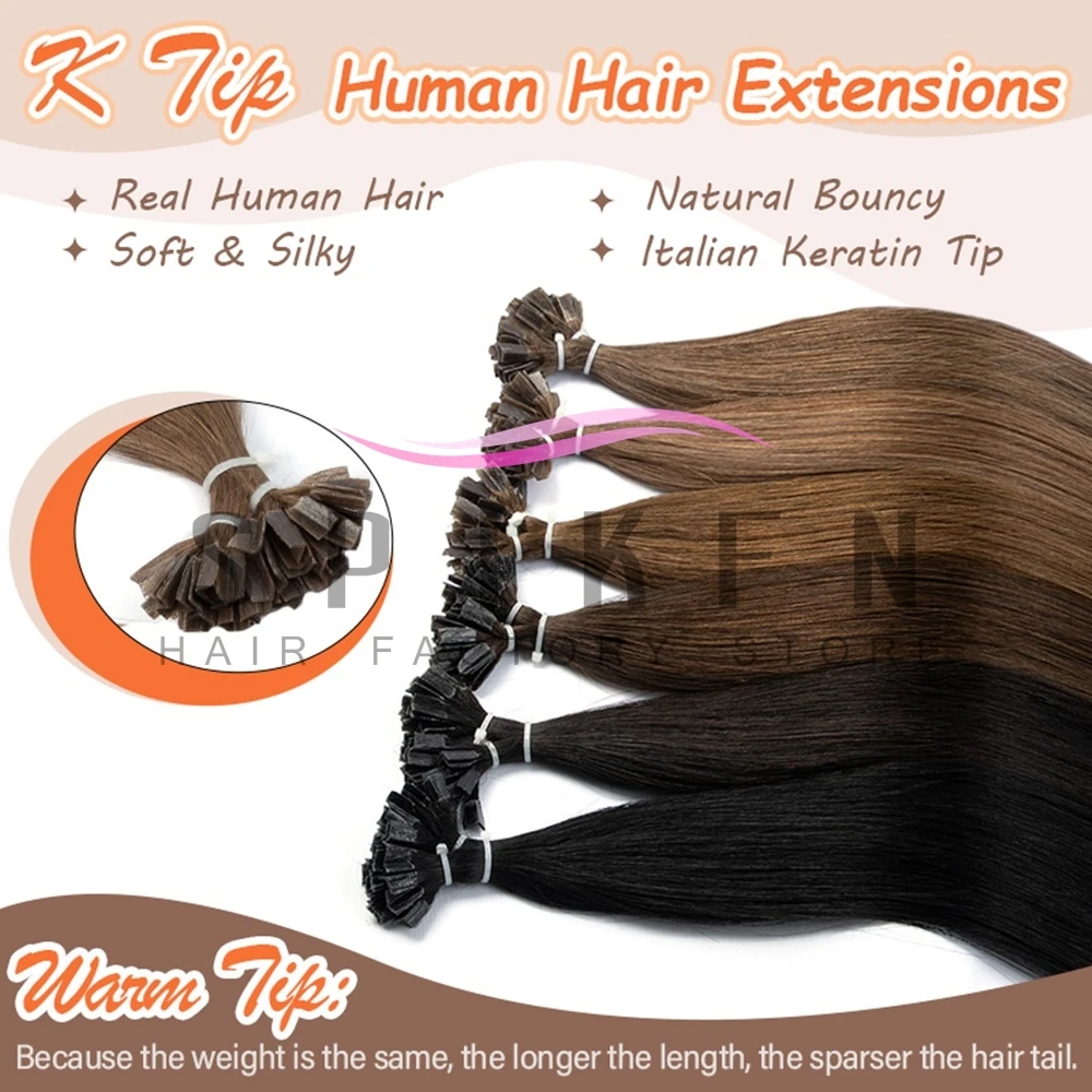 Brown Keratin V Tip Hair Extension Human Hair 12