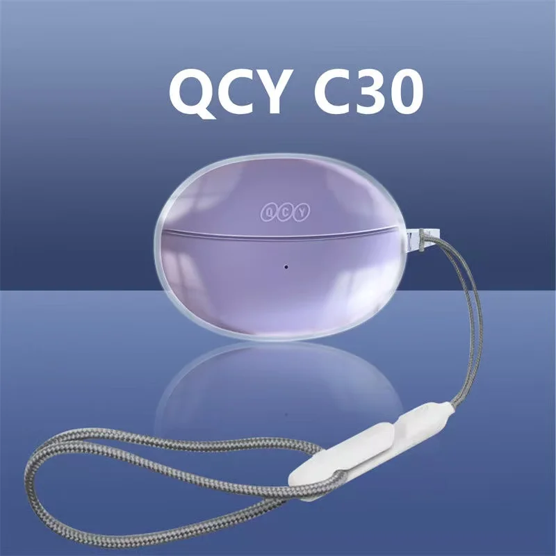 For QCY Crossky C30 Earbuds New Case(2024),Transparent Shell TPU Case Cover Shockproof Protective For QCY C30S Earbuds With