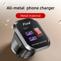 Enchufe de cargador de encendido/apagado USB C enchufe de cargador de coche 12V/24V salida USB múltiple dos puertos PD tipo C USB-C y QC3.0 con interruptor de alimentación