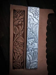 Used to make leather belts, printed stamp molds for leather product decoration | Rose flower Tang grass pattern