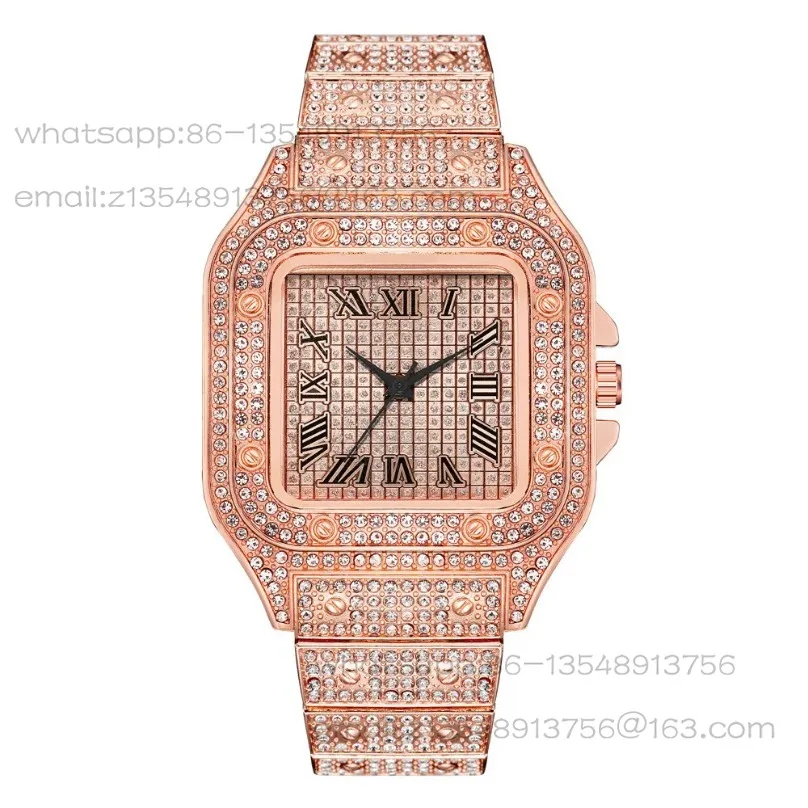 High value square watch with diamond manufacturer direct sales