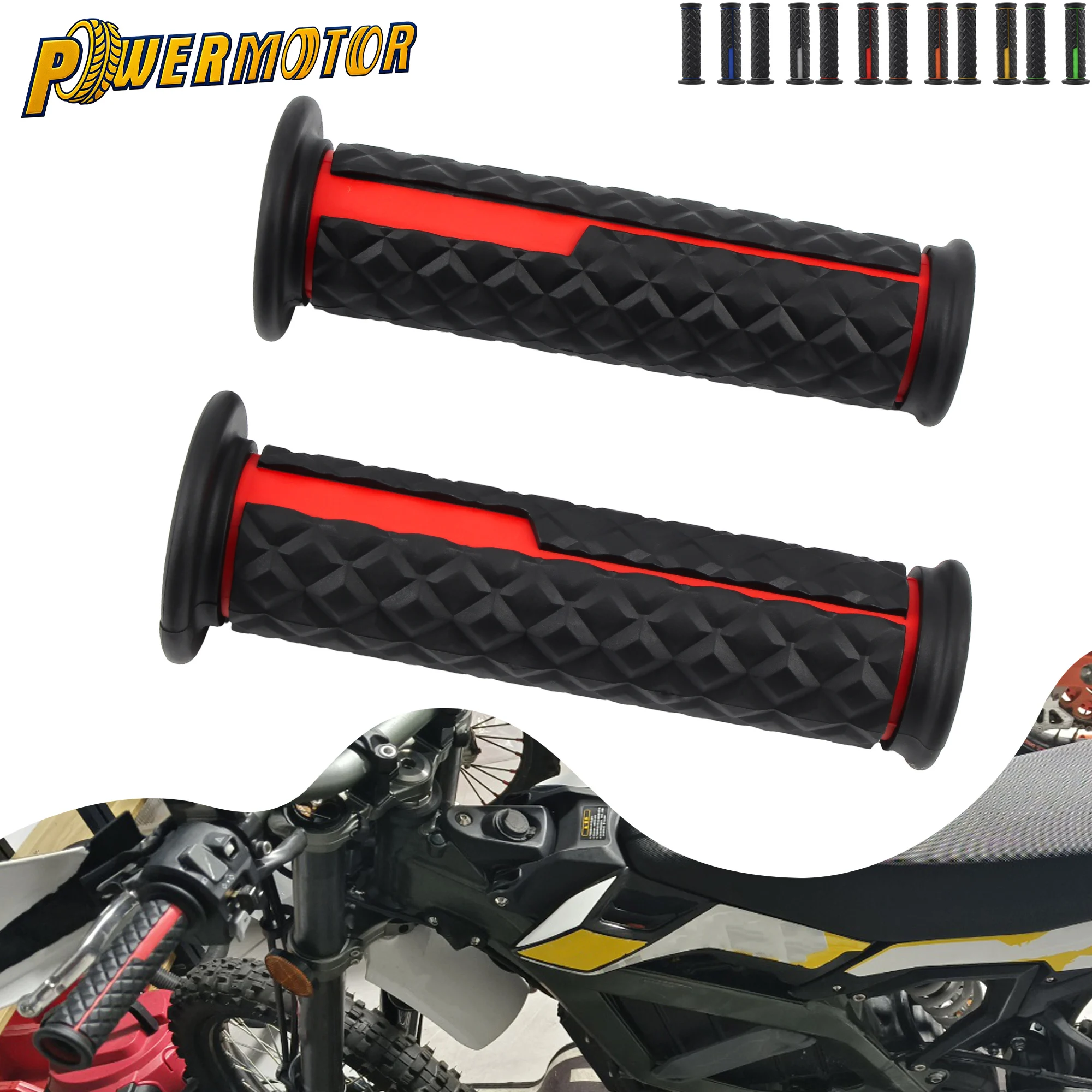 

7/8 " 22 24mm Motorcycle Grips Handle Bar Two-color Rubber Grips For Dirt Pit Bike Motocross Scooter Universal Spare Parts