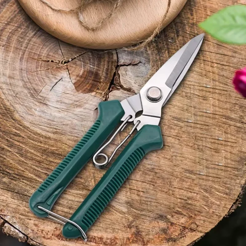 

190mm Straight Head Pruning Shears Non-slip HandleStainless Steel Outils Manuels Household Bonsai Garden Scissors Pruing Shear