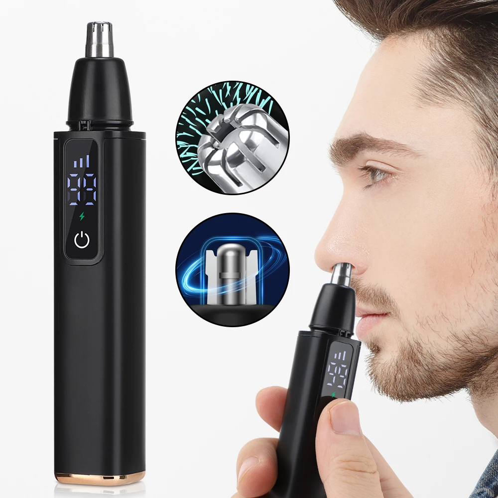 Electric Nose Hair Clipper Rechargeable Automatic Shaving Nose Trimmer Unisex Professional Washable Painless Nose Hair Trimmer