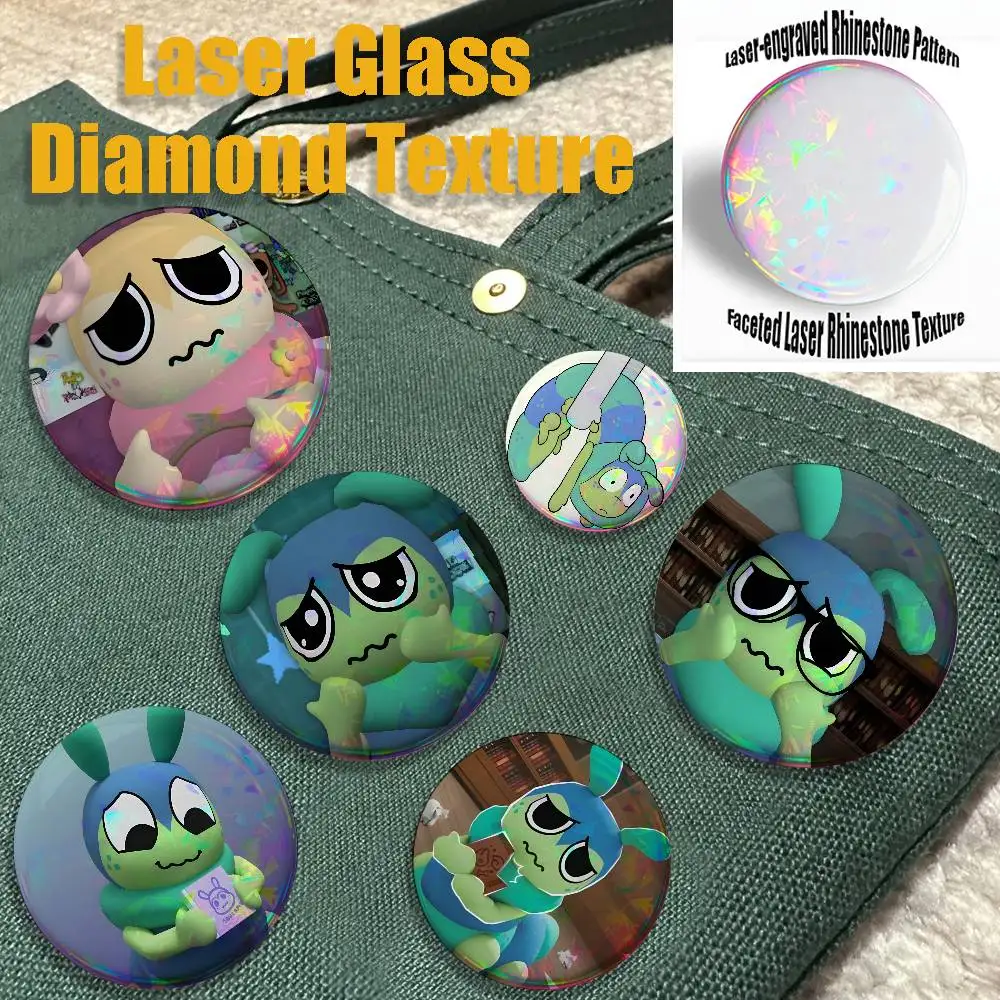 Game D-Dandy-s S-Squirm Enamel Pins Funny Cartoon Characters Badge Fashion Jewelry Accessories Round Snap-in Brooch on Backpack