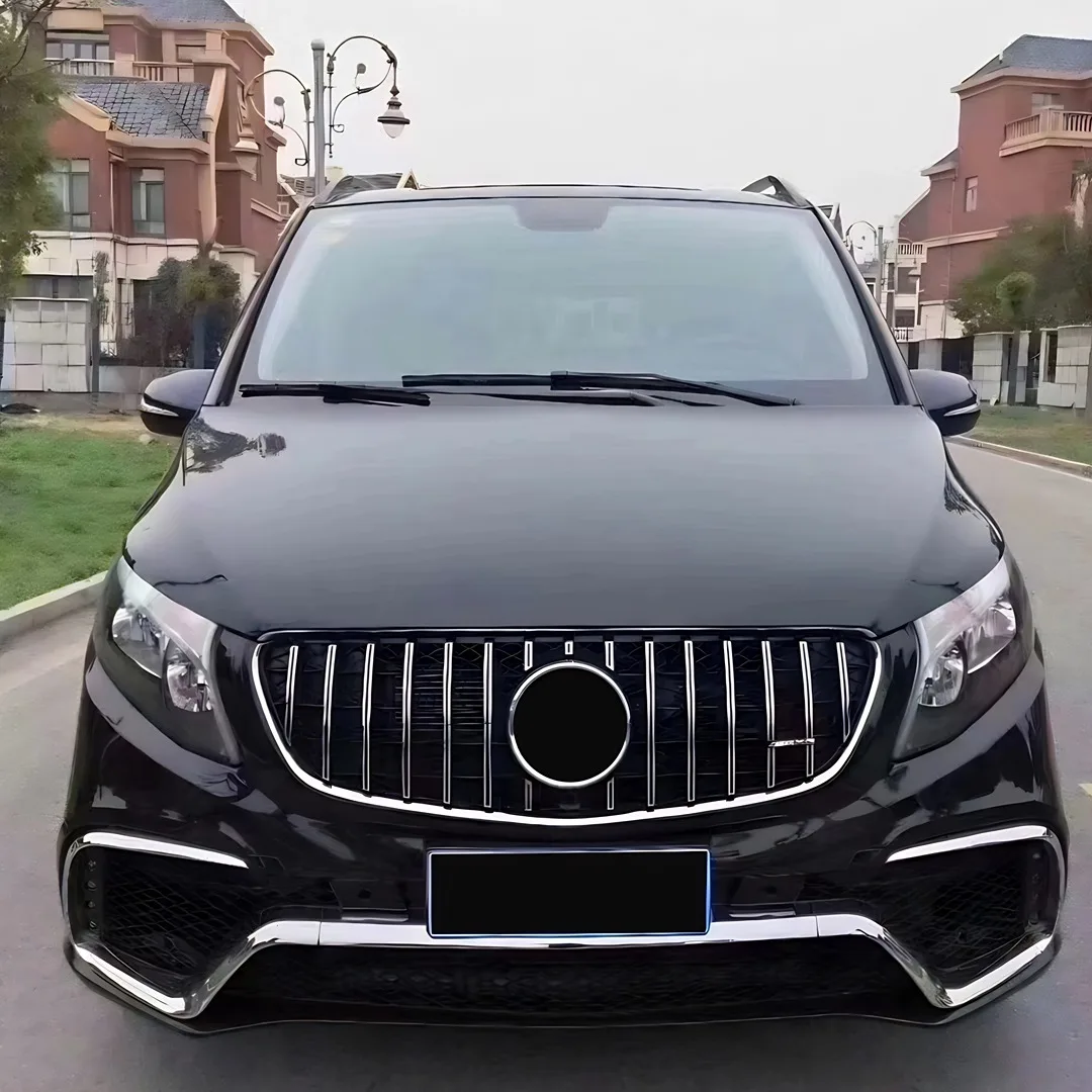 Front Grille Bumper Mask Grill Mesh Tuning Accessories For Mercedes Benz V Class W447 V220 V250 V300 2015-2023 GT Diamond Style