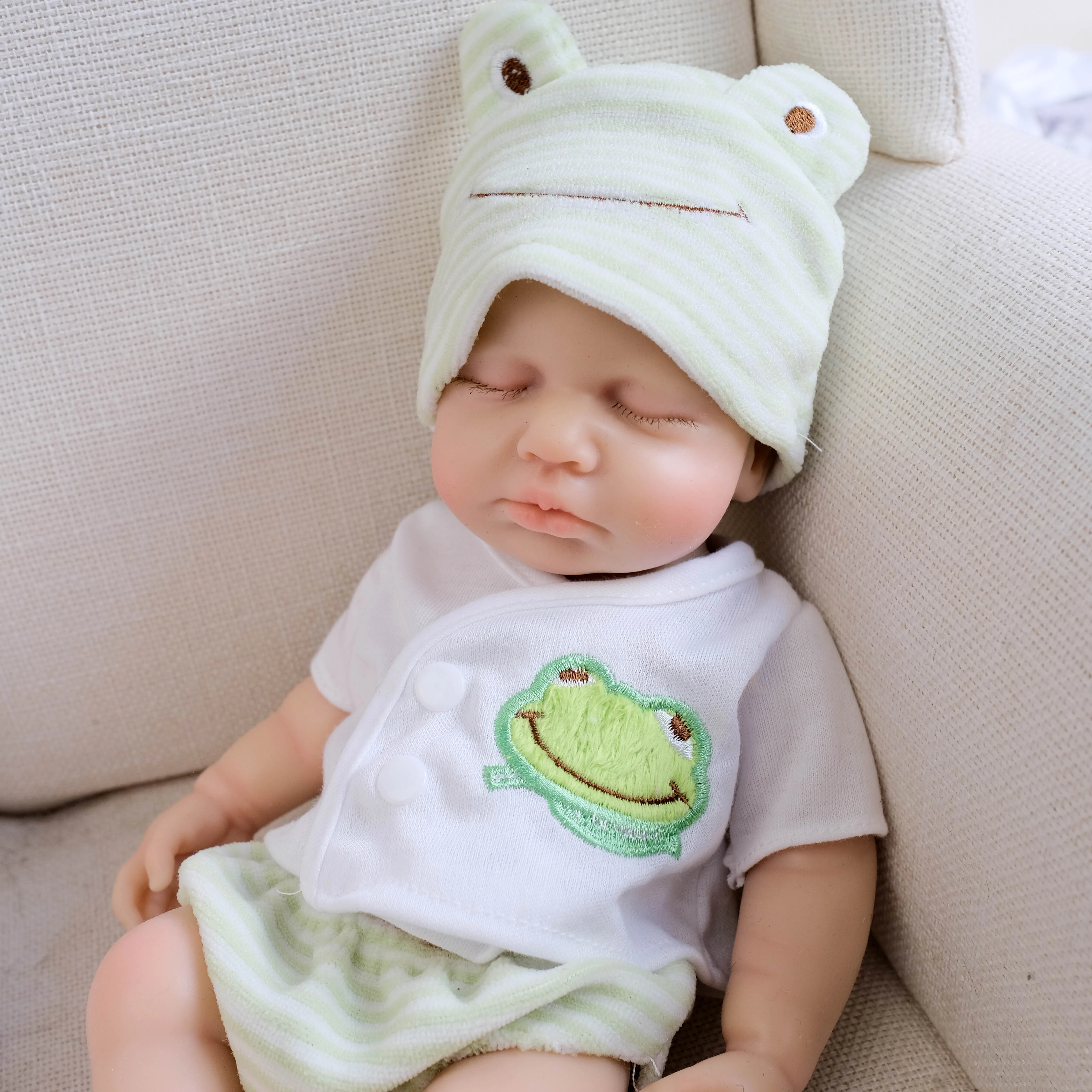 NPK 12inch LouLou Squish Doll Full Solid Silicone Flexible Elastic Super Soft Cute Small Size Lifelike Reborn Bebe
