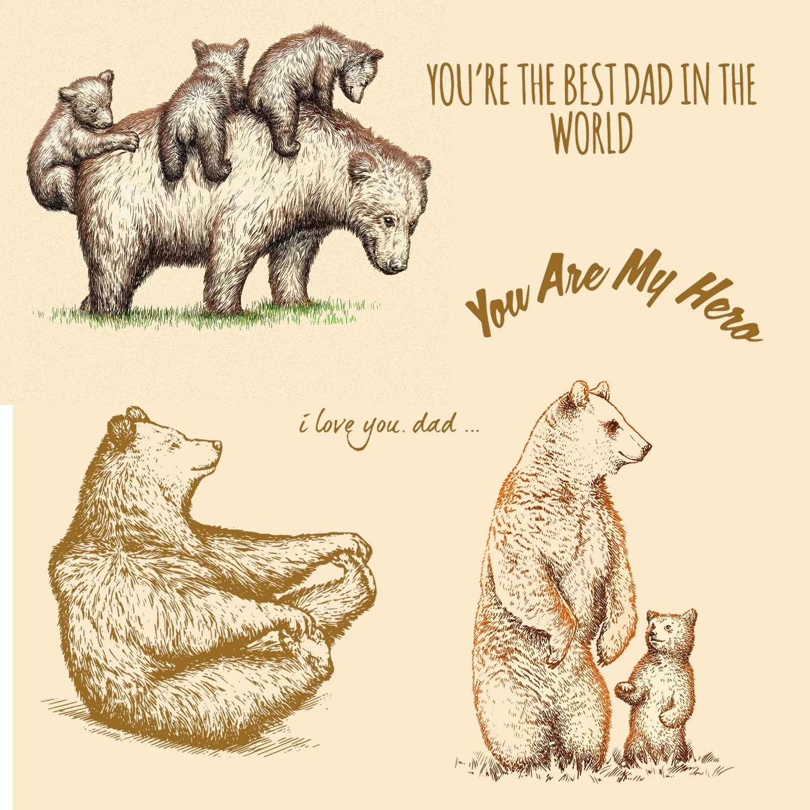 

Cute Bears | Father's Day Cutting Dies and Clear Stamps For DIY Scrapbooking/Card Making/Album Decorative Crafts Cut Die