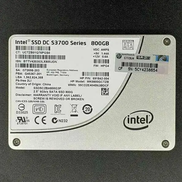 800GB S3700 Series SSD 6Gbps SATA Enterprise Class SSD DC  SSDSC2BA800G3P