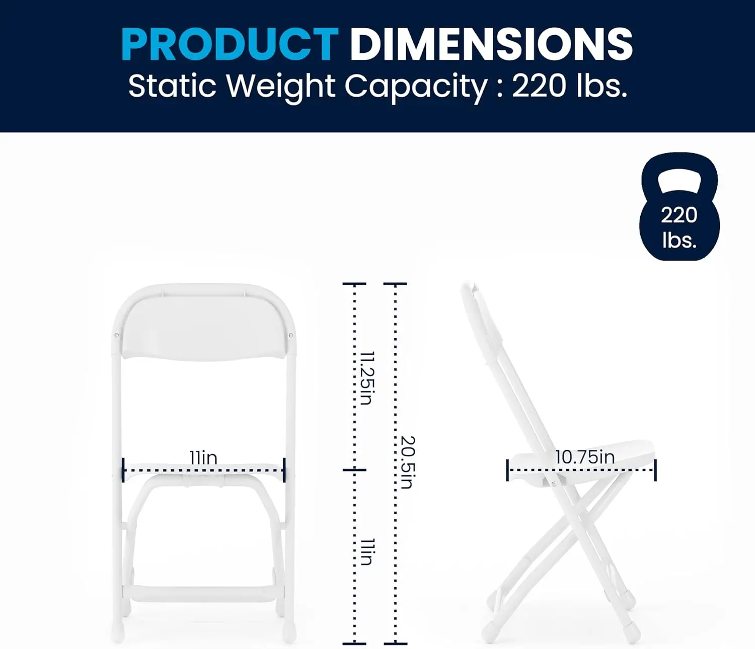 عبوة من كرسي الأطفال البلاستيكي الأبيض القابل للطي #2